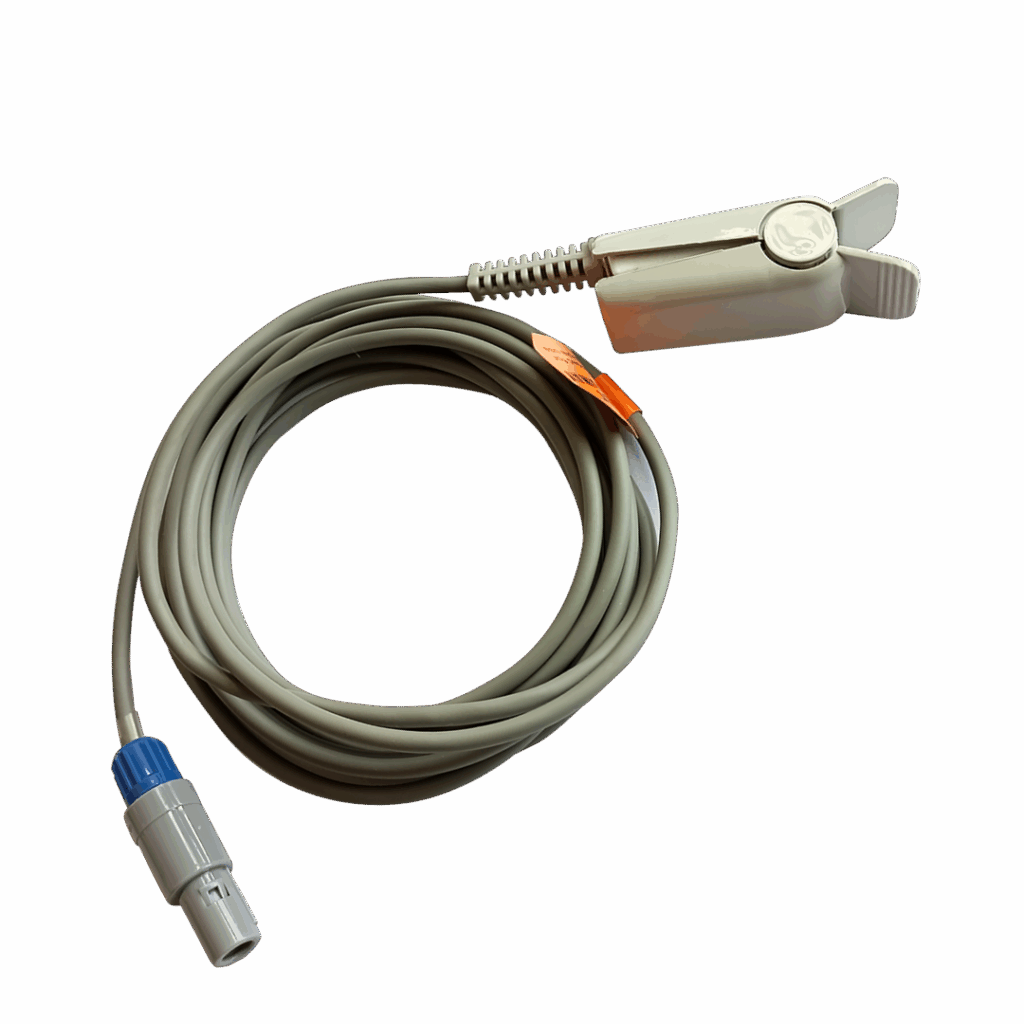 SpO₂ and BIS sensors with interface cables for patient monitoring