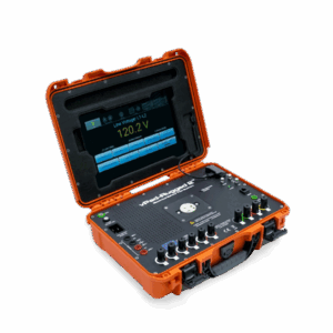 Touchscreen interface of vPad-Rugged 2 displaying electrical safety test results